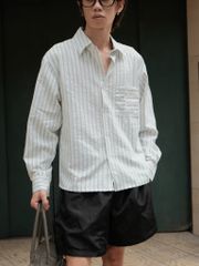 Áo Sơ Mi Dài Tay Kẻ Sọc NEWSEVEN Soft Sage Stripe Shirt NSM.518
