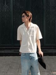 Áo Sơ Mi Kẻ Sọc Cộc Tay NEWSEVEN Soft Sage Stripe Shirt NSM.517