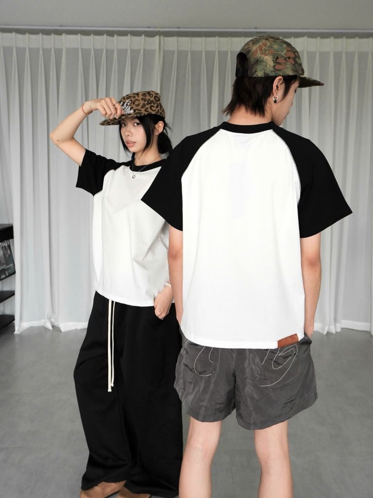 Áo Thun Phối Tay Newseven Raglan Boxy Tee NAT.512