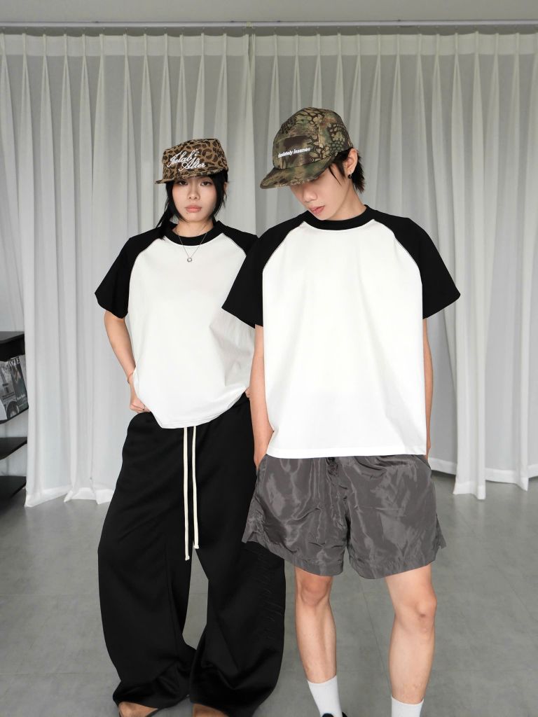 Áo Thun Phối Tay Newseven Raglan Boxy Tee NAT.512