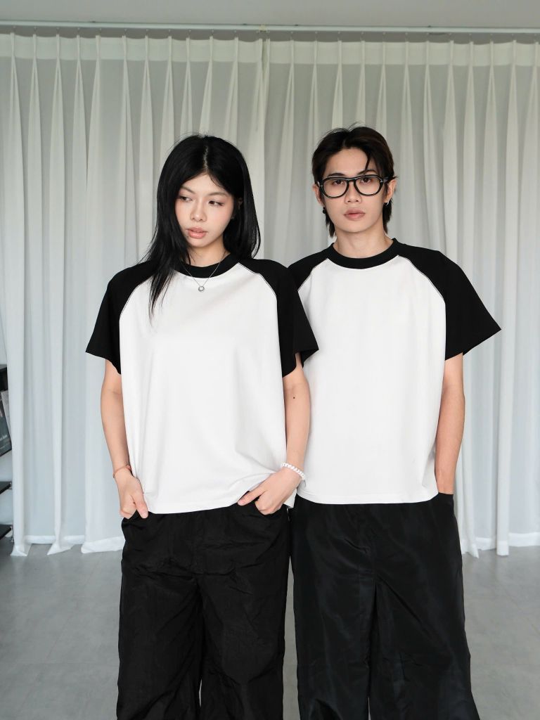 Áo Thun Phối Tay Newseven Raglan Boxy Tee NAT.512