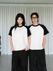 Áo Thun Phối Tay Newseven Raglan Boxy Tee NAT.512