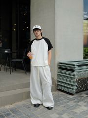 Áo Thun Phối Tay Newseven Raglan Boxy Tee NAT.512