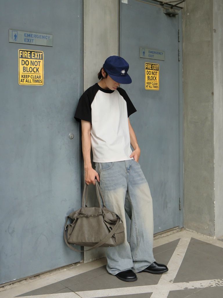 Áo Thun Phối Tay Newseven Raglan Boxy Tee NAT.512