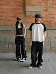 [ TĂNG SIZE] Quần Dài Vải Gió Phối Sọc NEWSEVEN OVERSIZE TRACK PANTS NQD.524