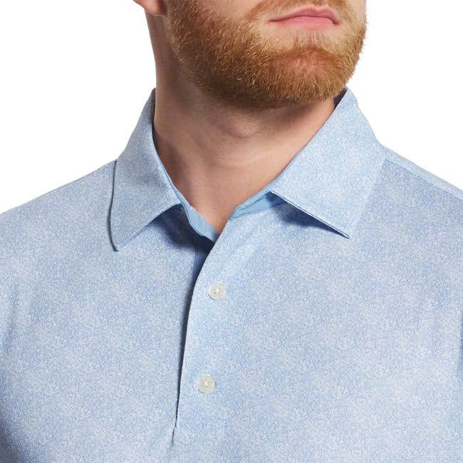 Áo golf nam tay ngắn Speckle Print Lisle Blue Jay/White 32772 | FootJo