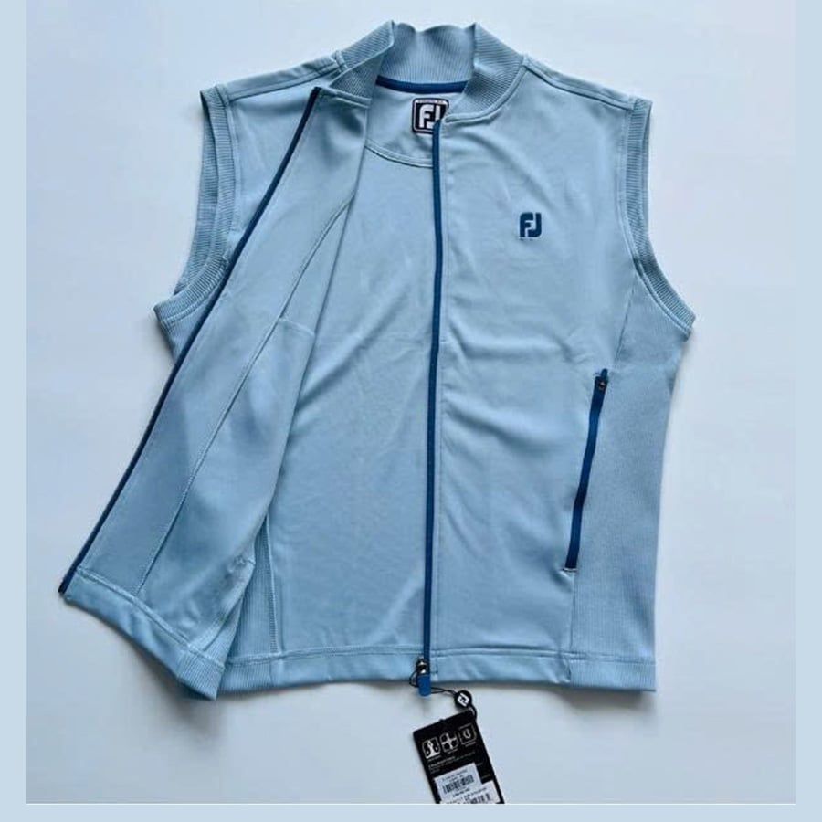 Áo golf nam tay ngắn FJ Double Jersey Knit Full Zip Vest w Rib Accents