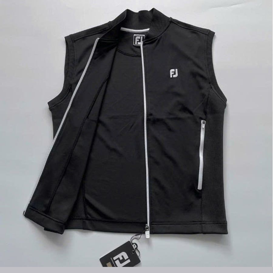 Áo golf nam tay ngắn FJ Double Jersey Knit Full Zip Vest w Rib Accents