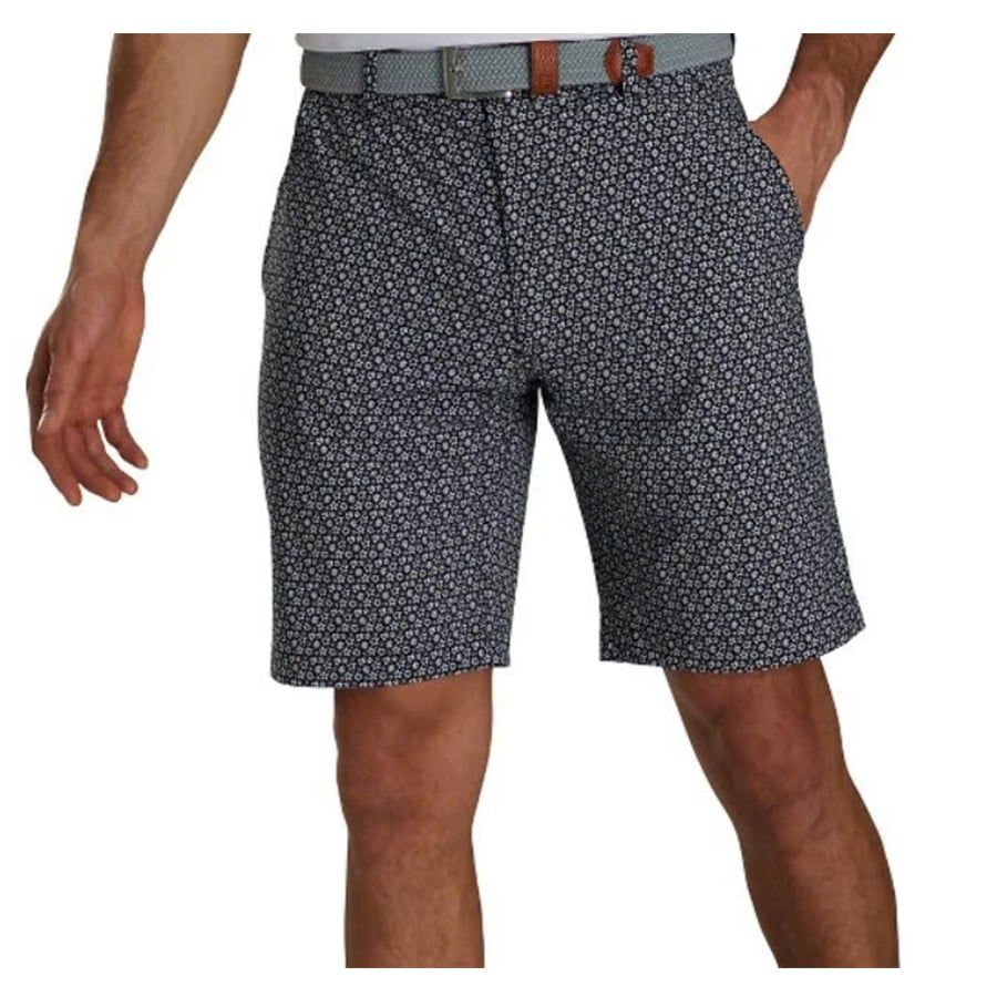 Quần short golf nam FJ Micro-Floral Print Lightweight Woven Short Blac