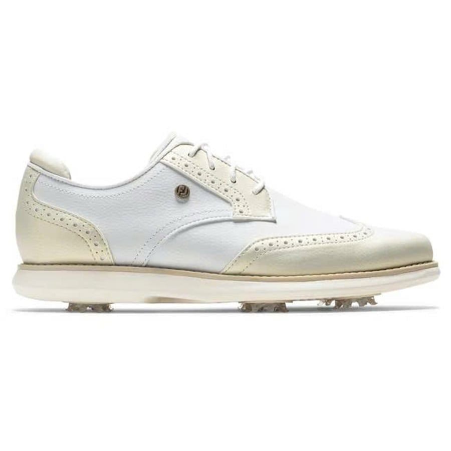 Giày golf nữ FJ FF W TRADITIONS WHT/WHT/GLD 97940 MEGA SALE | FootJoy