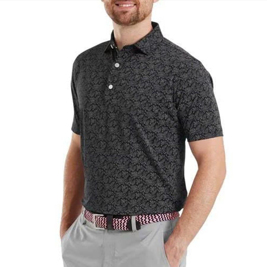 Áo Golf Tay Ngắn  Wingtip Floral Lisle Self Collar 39485| Foot