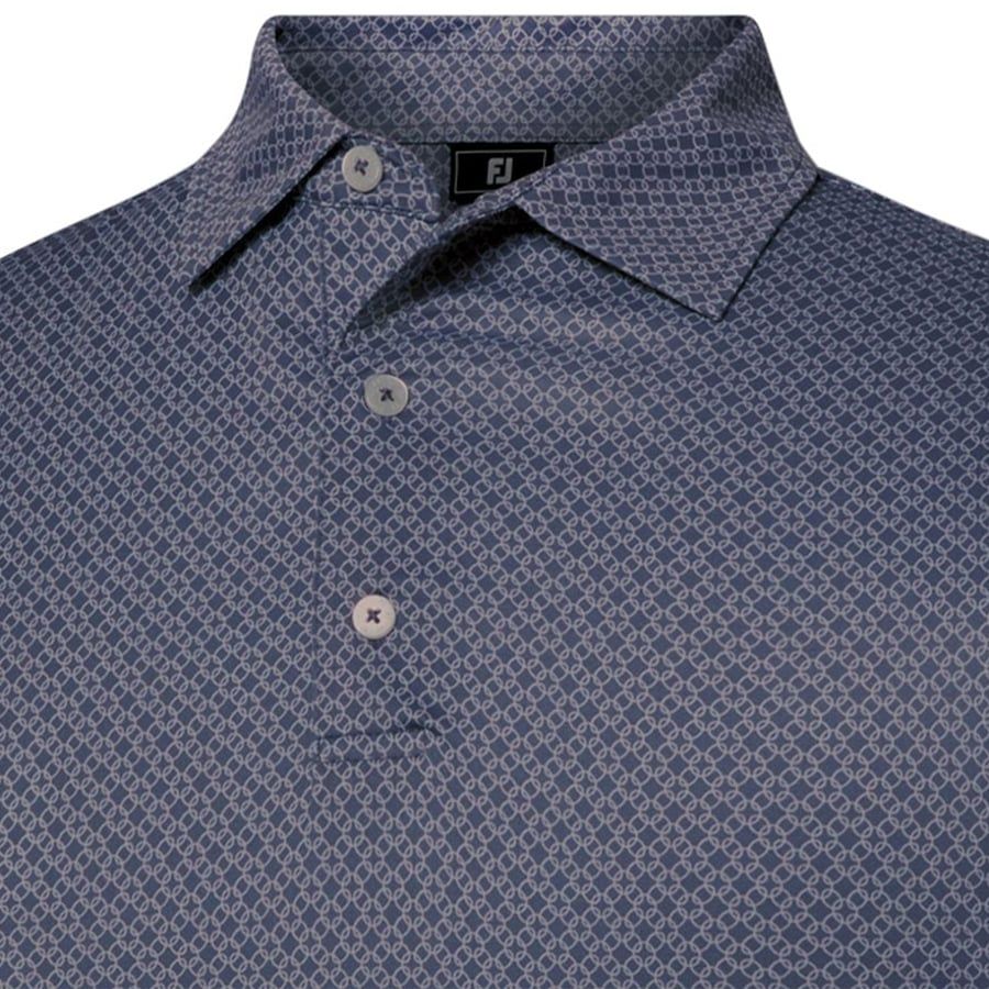 Áo Golf Tay Ngắn FootJoy Loop Print Lisle, Spread Collar 32596 | FootJ