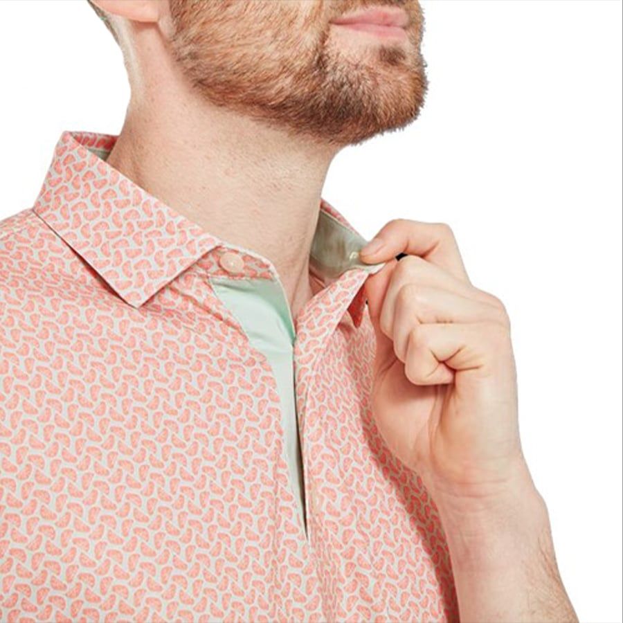 Áo Golf Tay Ngắn FootJoy Citrus Print Lisle, Self Collar 32594  | Foot