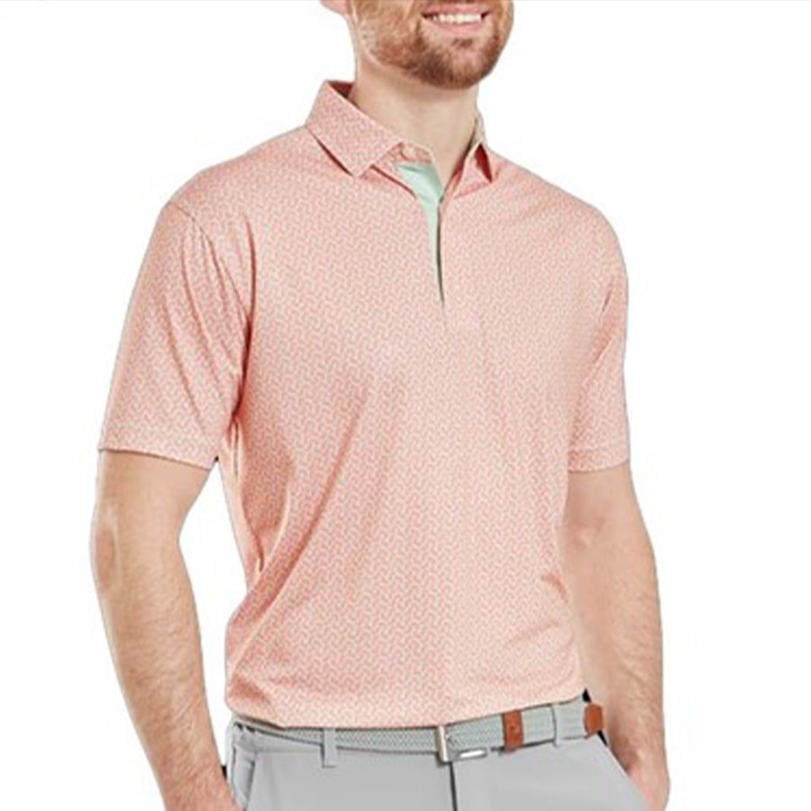 Áo Golf Tay Ngắn FootJoy Citrus Print Lisle, Self Collar 32594  | Foot