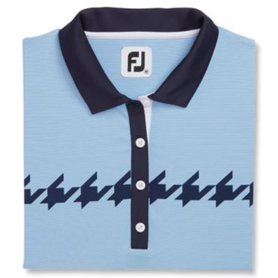 ÁO FOOTJOY CAP SLEEVE HOUNDSTOOTH PRINT 87346 BLUE S (F)