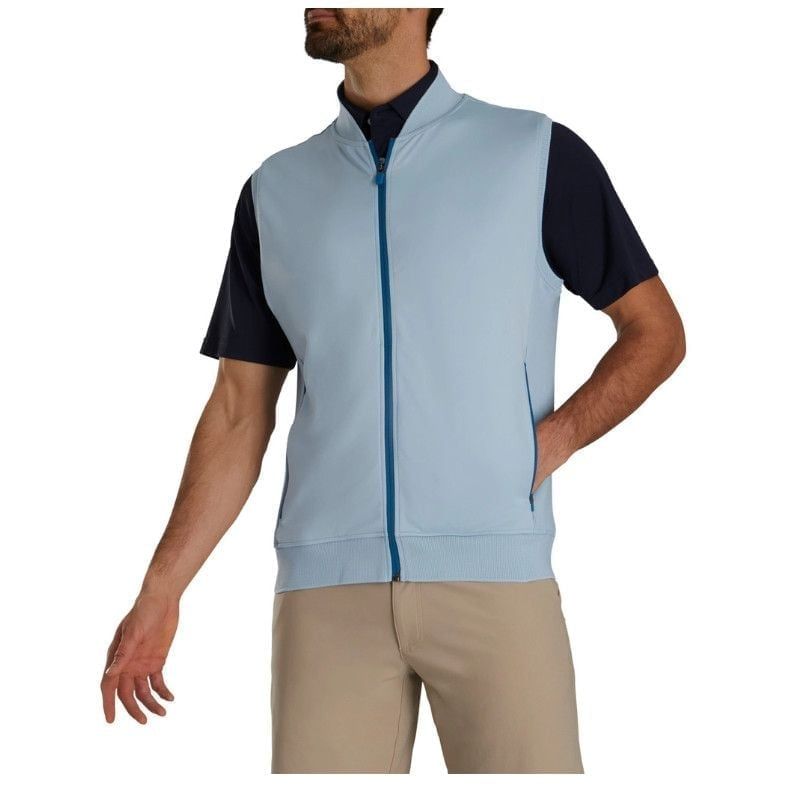 Áo golf nam tay ngắn FJ Double Jersey Knit Full Zip Vest w Rib Accents