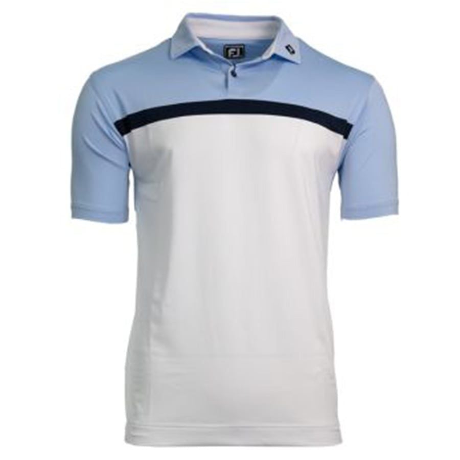 Áo golf nam tay ngắn Lisle Color Block Shirt Lt Blue/Navy/White 82289