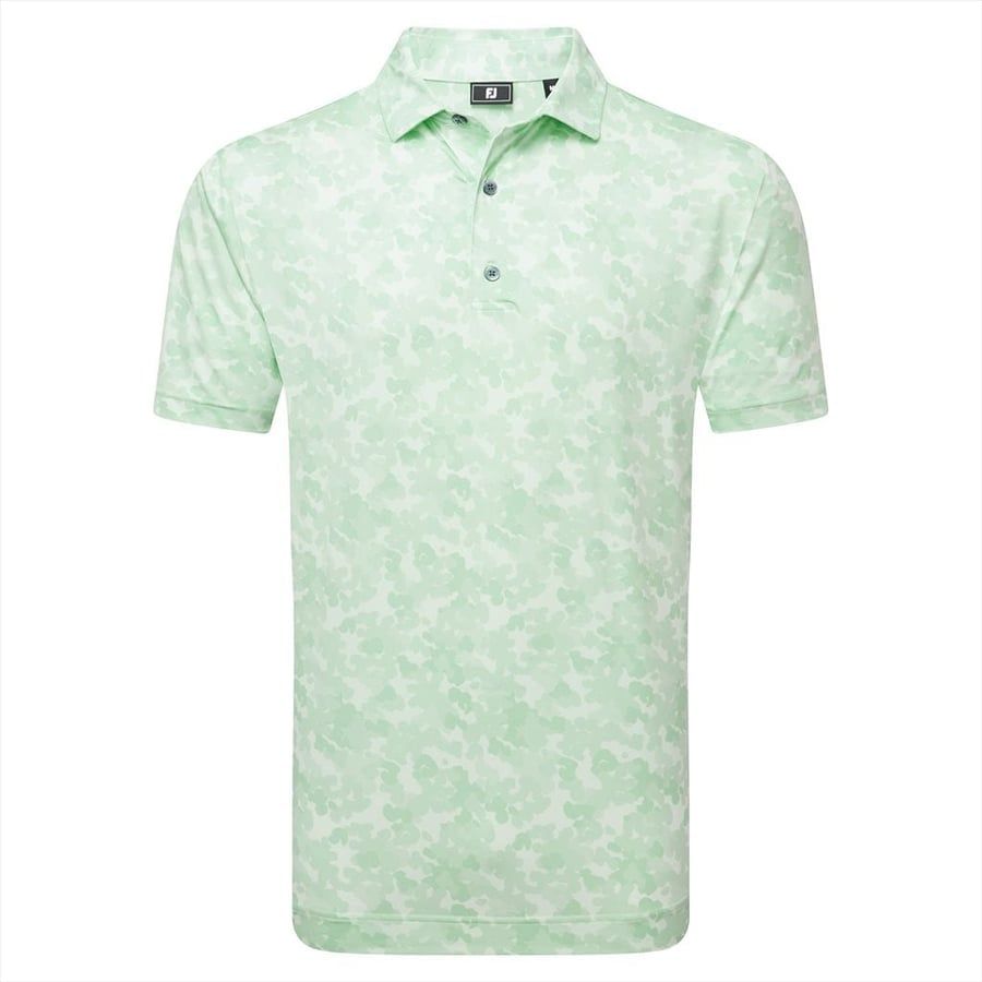 Áo Golf Tay Ngắn FootJoy Leaf Camo Lisle, Self Collar 32695 | FootJoy