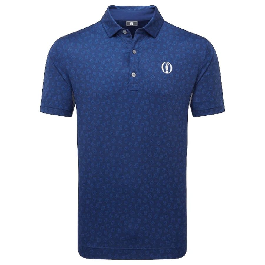 Áo Golf Tay Ngắn FootJoy Eu Fj Stamp Prt Lisle Op Blue 32532 | FootJoy