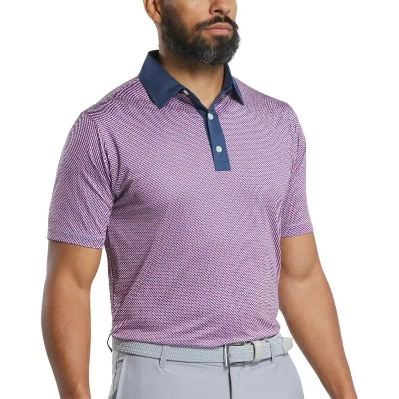 Áo Golf Nam Tay Ngắn FootjoyLattice Print Lisle, Self Collar 32581 | F