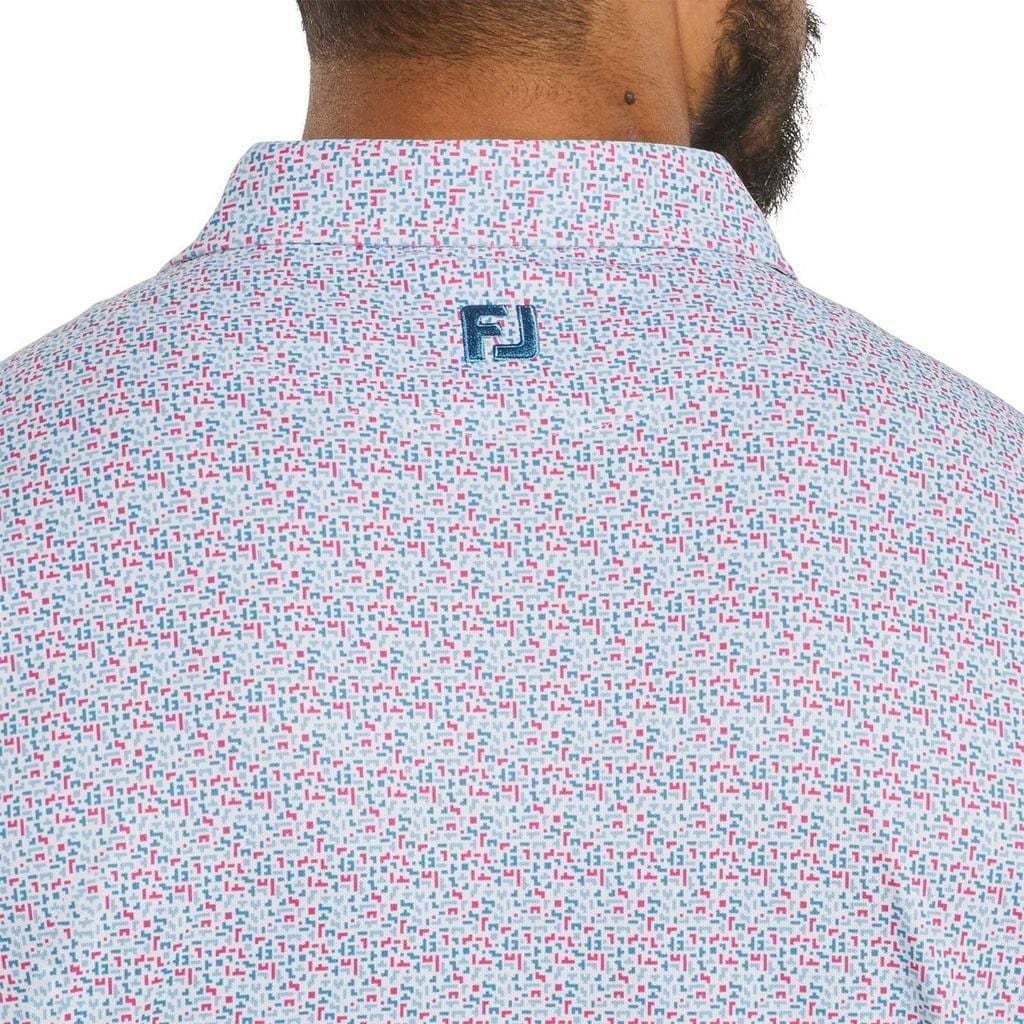 Áo golf nam tay ngắn Gamer Print Pique White / Air Blue / High Tide /