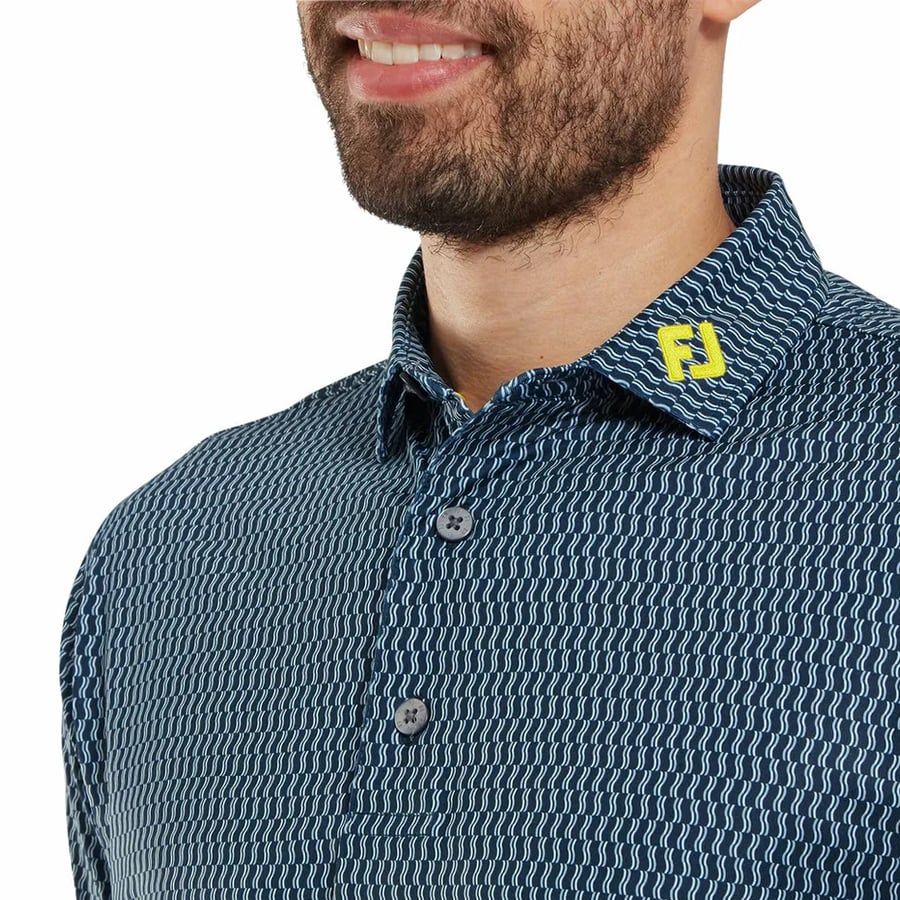 Áo Golf Tay Ngắn FootJoy Wiggle Print Lisle Self Collar 32564 | FootJo