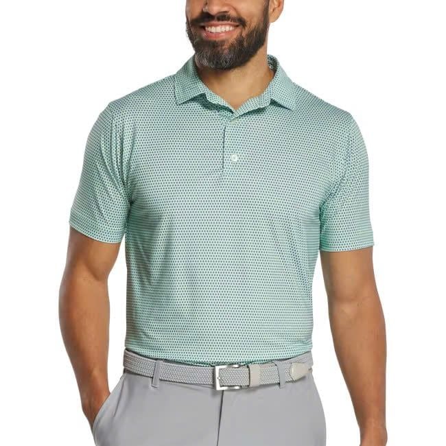 Áo golf nam tay ngắn Stellar Print Lisle Seafoam/White/Navy 37509 | Fo