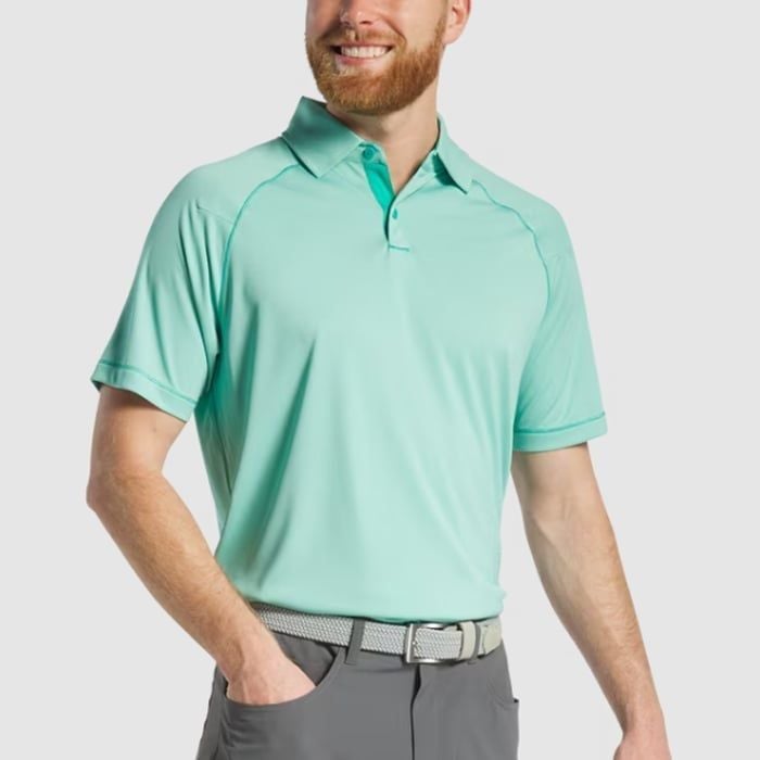 Áo golf nam tay ngắn FJ Geo Jacquard, Self Collar 31373S | F