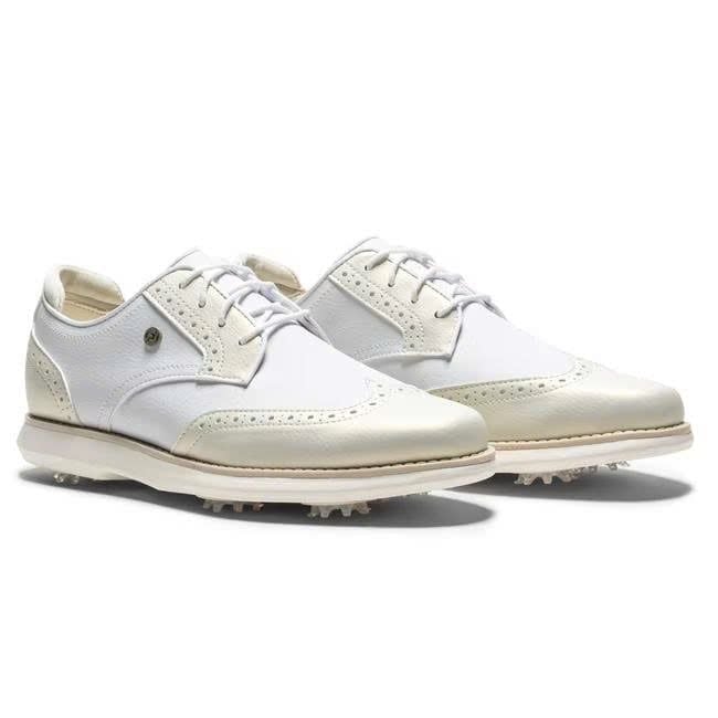 Giày golf nữ FJ FF W TRADITIONS WHT/WHT/GLD 97940 MEGA SALE | FootJoy