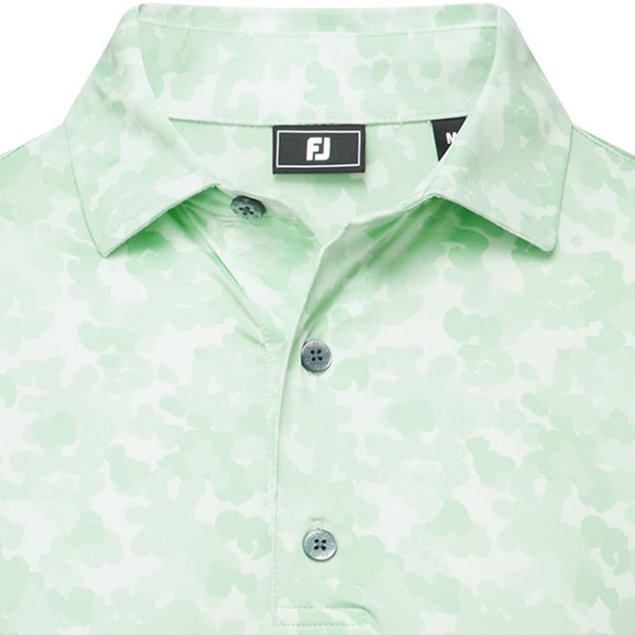 Áo Golf Tay Ngắn FootJoy Leaf Camo Lisle, Self Collar 32695 | FootJoy