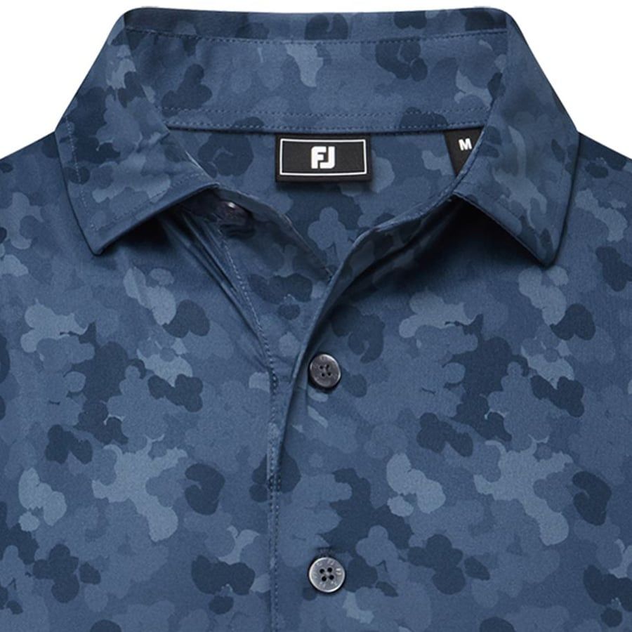 Áo Golf Tay Ngắn FootJoy Leaf Camo Lisle, Self Collar 32689 | FootJoy
