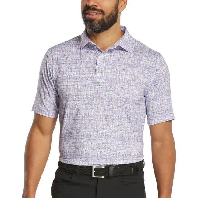 Áo golf nam tay ngắn Tweed Print Lisle White / High Tide 37473 | FootJ