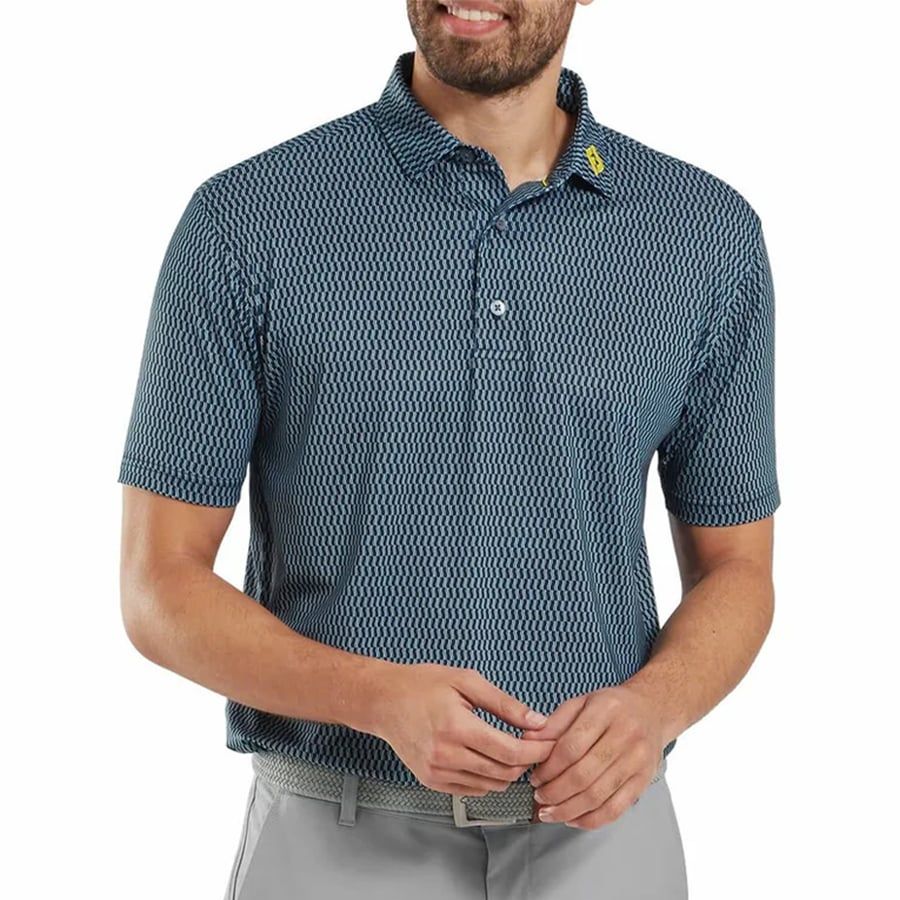 Áo Golf Tay Ngắn FootJoy Wiggle Print Lisle Self Collar 32564 | FootJo