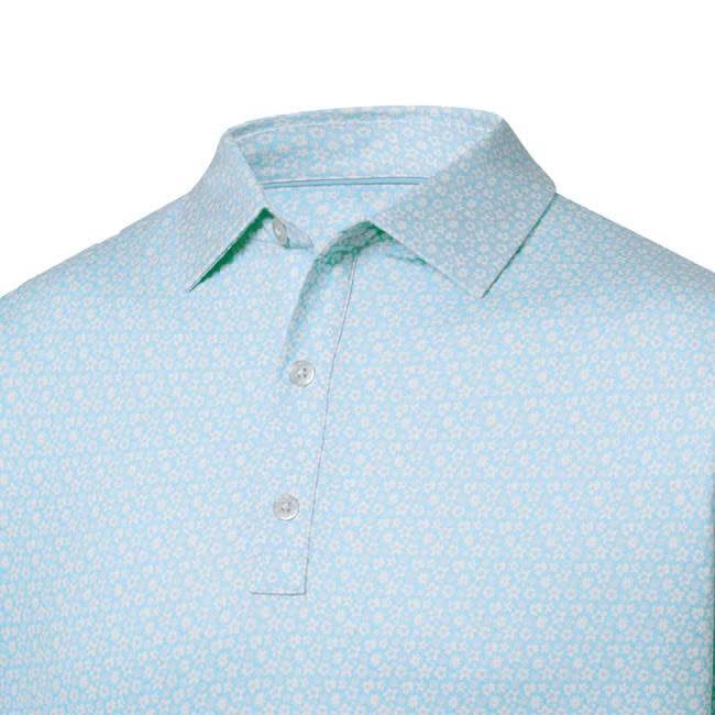 Áo golf nam tay ngắn Allover Floral Lisle White / Sky 31491 | FootJoy