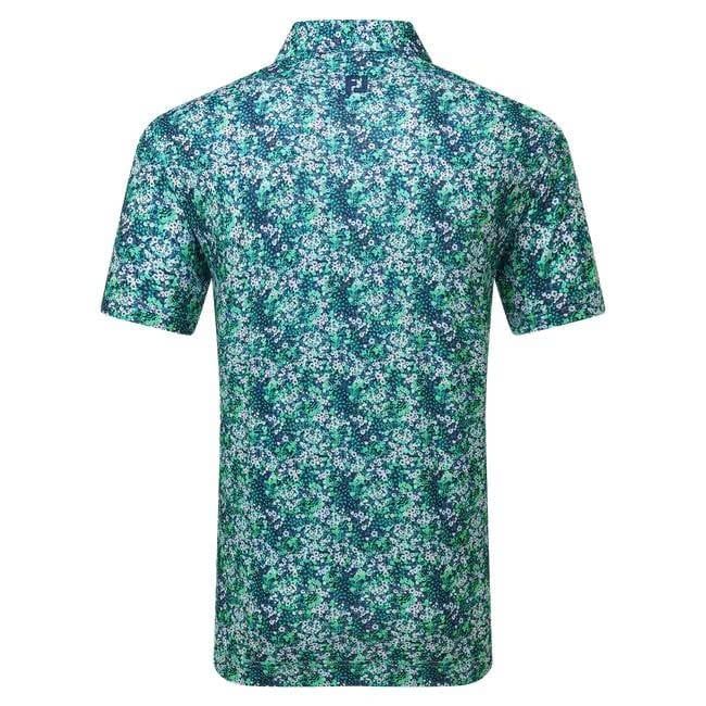 Áo golf nam tay ngắn Garden Print Lisle Navy 37461 | FootJoy