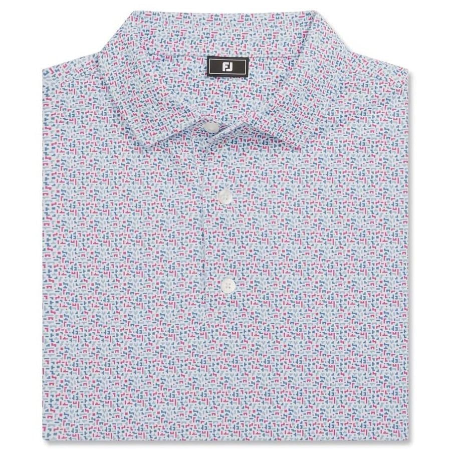 Áo golf nam tay ngắn Gamer Print Pique White / Air Blue / High Tide /