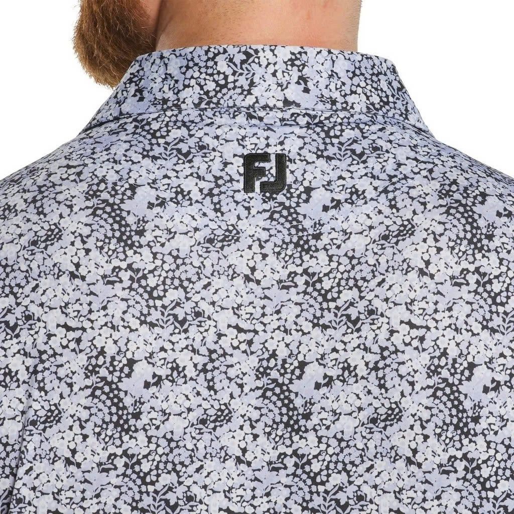 Áo golf nam tay ngắn Garden Print Lisle Periwinkle 37462 | FootJoy