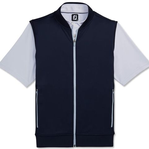 Áo Khoác Nam Tay Ngắn Double Jersey Knit Full Zip Vest w Rib Accents 82086  | FootJoy