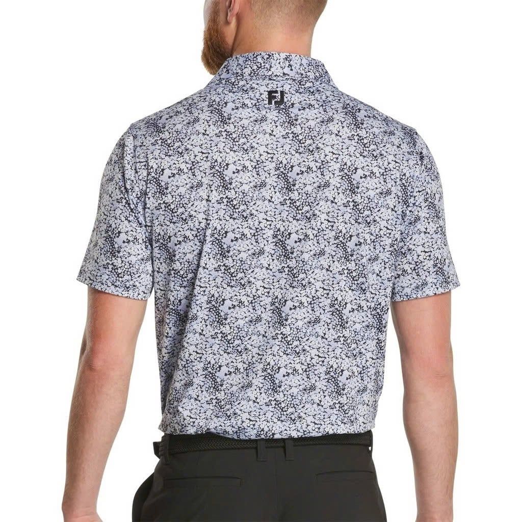 Áo golf nam tay ngắn Garden Print Lisle Periwinkle 37462 | FootJoy