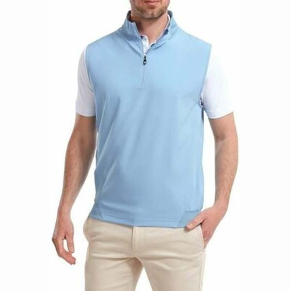 Áo golf nam tay ngắn FJ Ribbed Jacquard 1/2 Zip Vest Marine 95213 MEGA