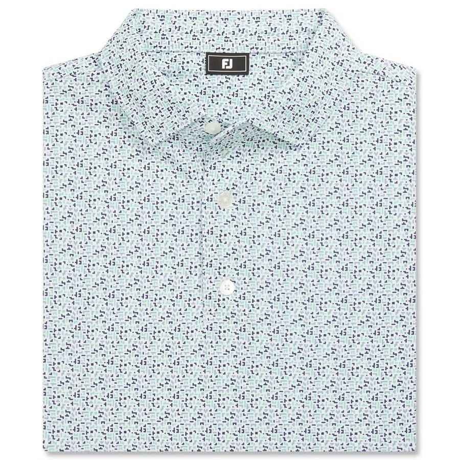 Áo golf nam tay ngắn Gamer Print Pique White / Steel Blue / Navy / Sea