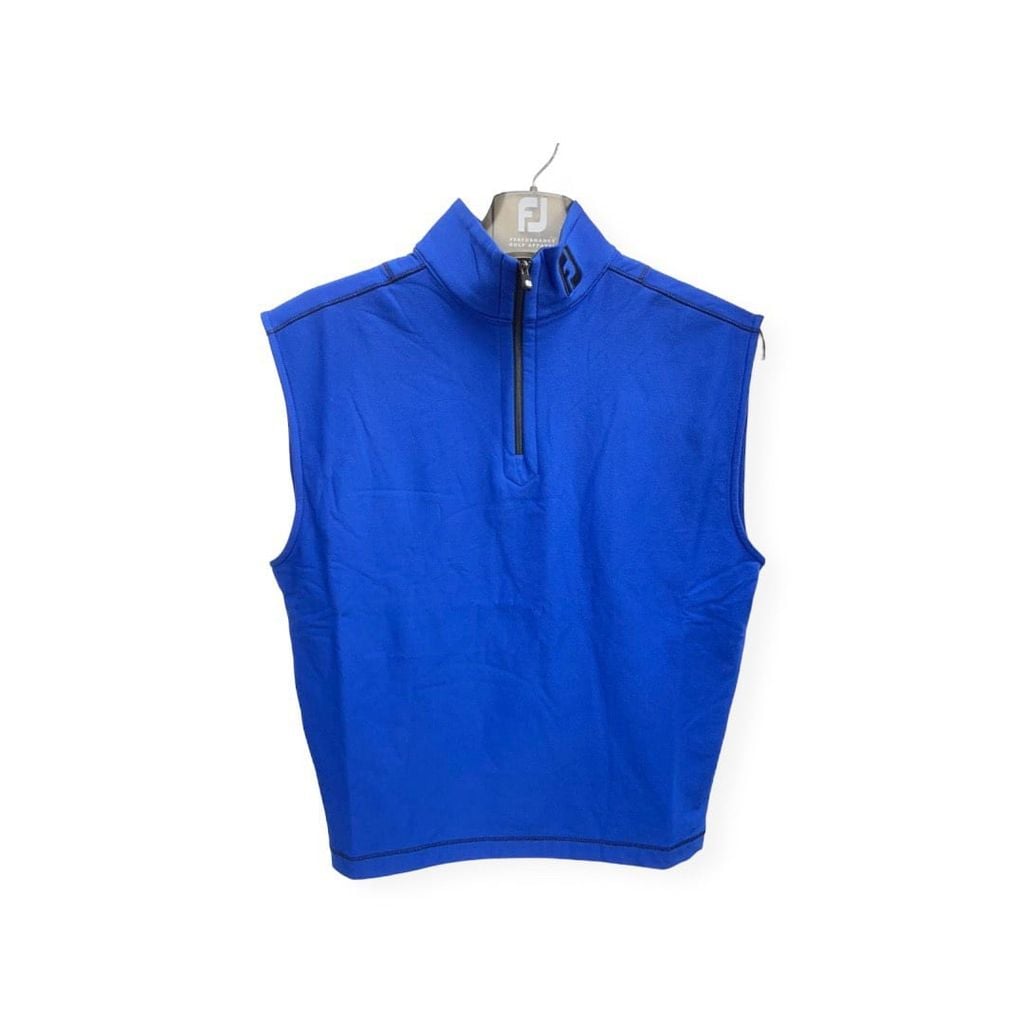 Áo golf nam tay ngắn FJ Ribbed Jacquard 1/2 Zip Vest Marine 95213 MEGA