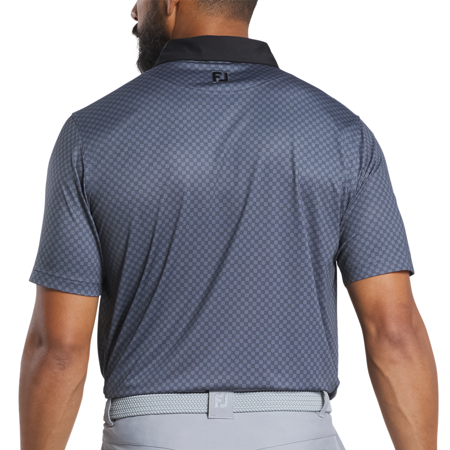 Áo Golf Tay Ngắn FootJoy Checker Jacquard, Self Collar 32577 | FootJoy