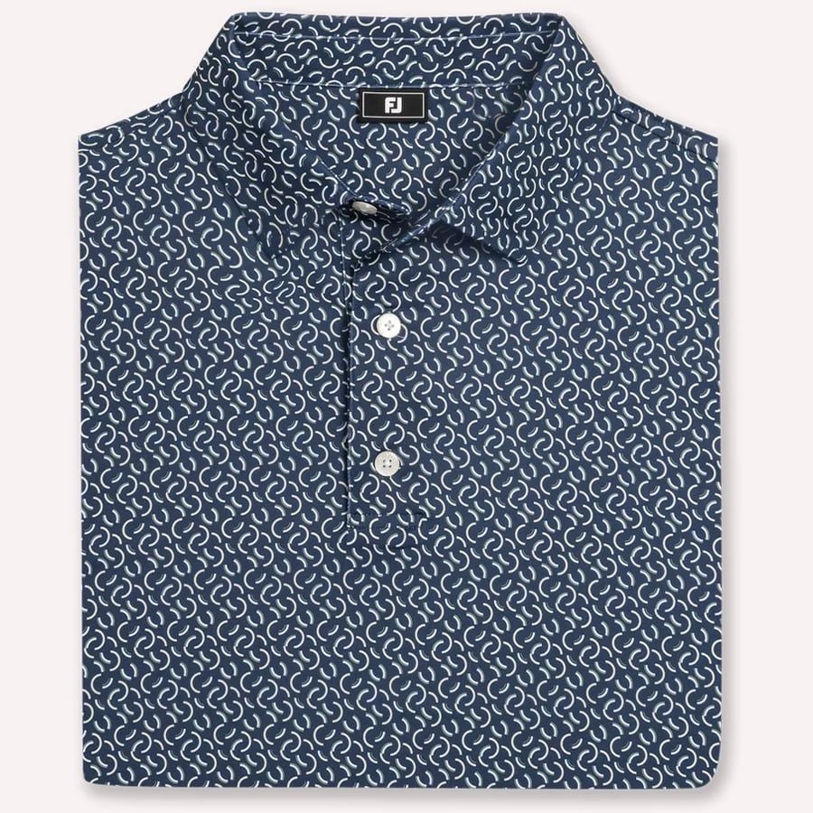 Áo Golf Tay Ngắn Wave Print Lisle Self Collar 39495 | Footj