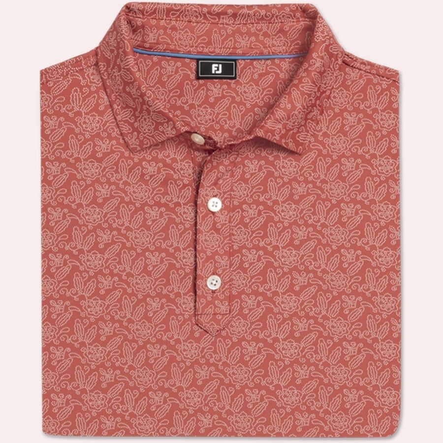 Áo Golf Tay Ngắn FootJoy Wingtip Floral Lisle Self Collar 39484 | Foot