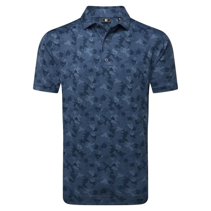 Áo Golf Tay Ngắn FootJoy Leaf Camo Lisle, Self Collar 32689 | FootJoy