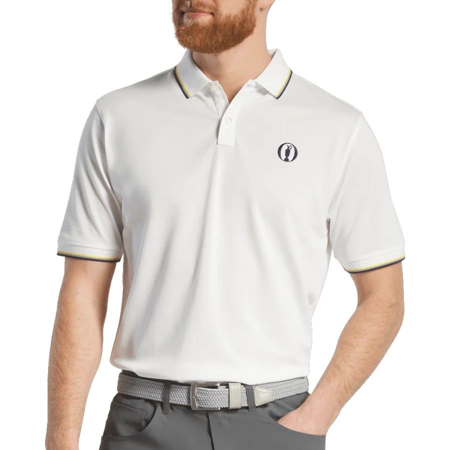 Áo Golf Tay Ngắn FootJoy Eu Sld W Trim Pique Wht W Yllw 32533 | FootJo