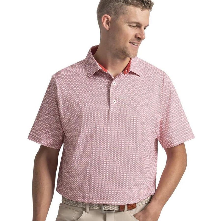 Áo Golf Tay Ngắn FootJoyScallop Geo Pique Self Collar 39467 | FootJoy