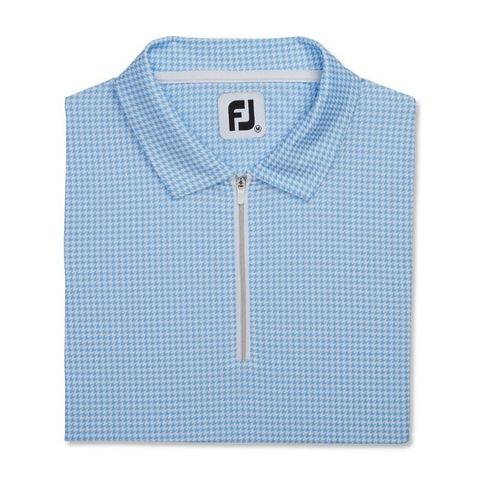 Áo golf nữ tay dài LS Houndstooth Print Sun Protection Shirt  Blue 87337  | FootJoy