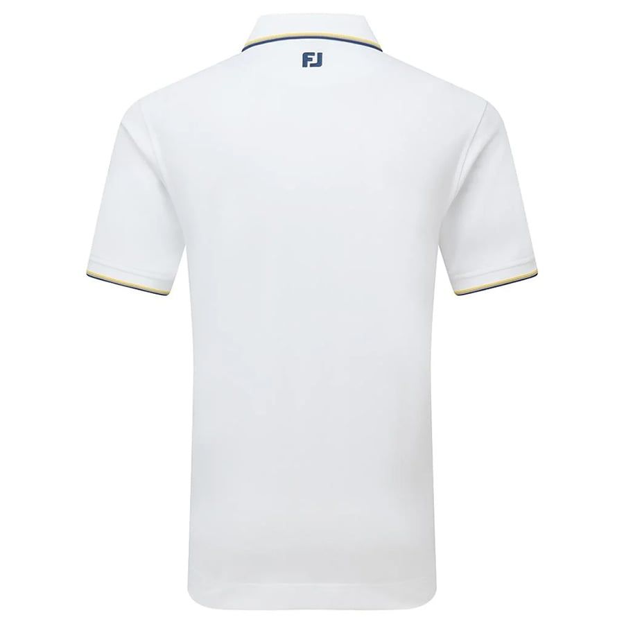 Áo Golf Tay Ngắn FootJoy Eu Sld W Trim Pique Wht W Yllw 32533 | FootJo